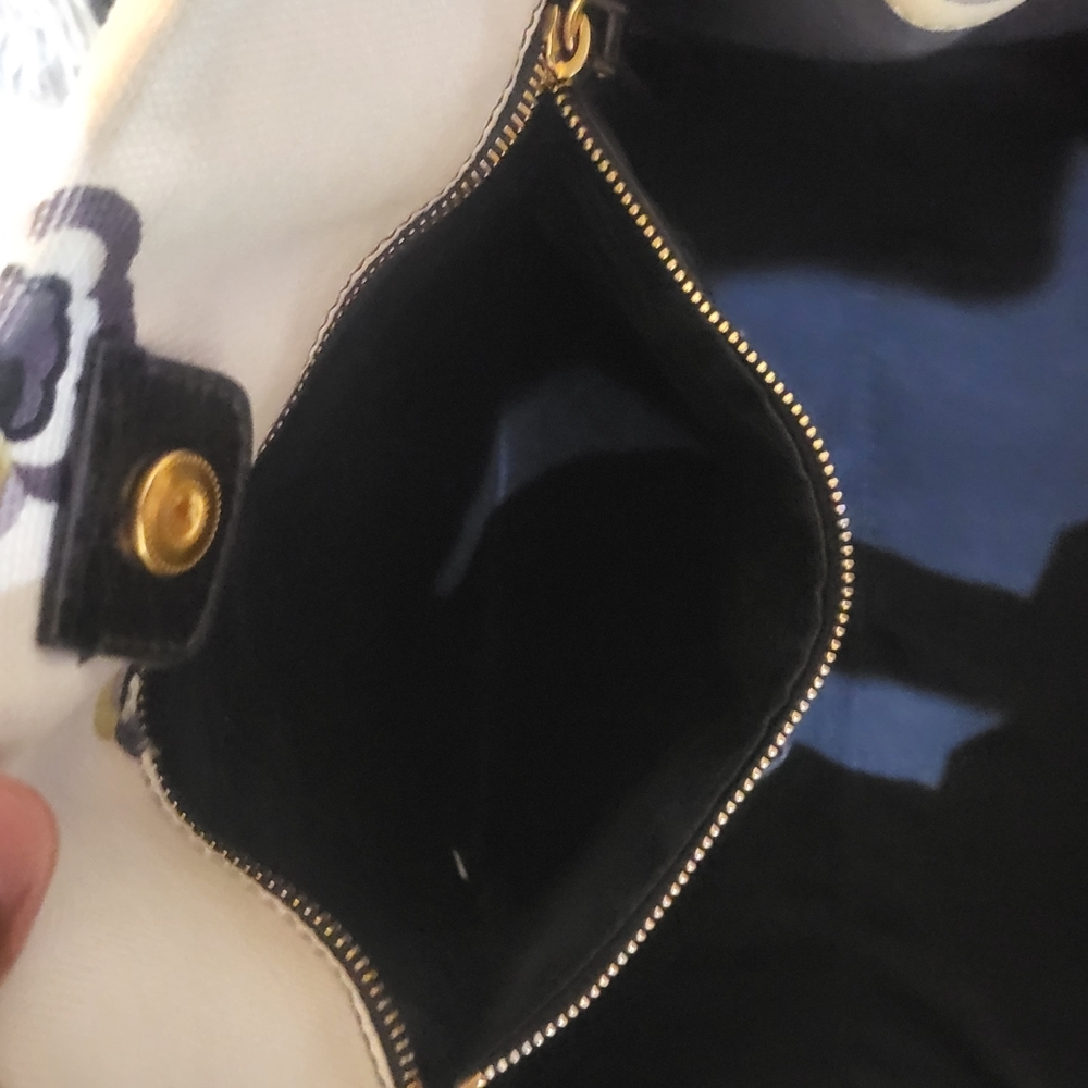 Miu Miu Floral Canvas Tote Bag - Black and Cream - Picture 9 of 9
